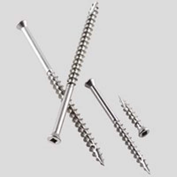 Deck Screw, #7 x 3 in, Steel, Trim Head, Square Drive