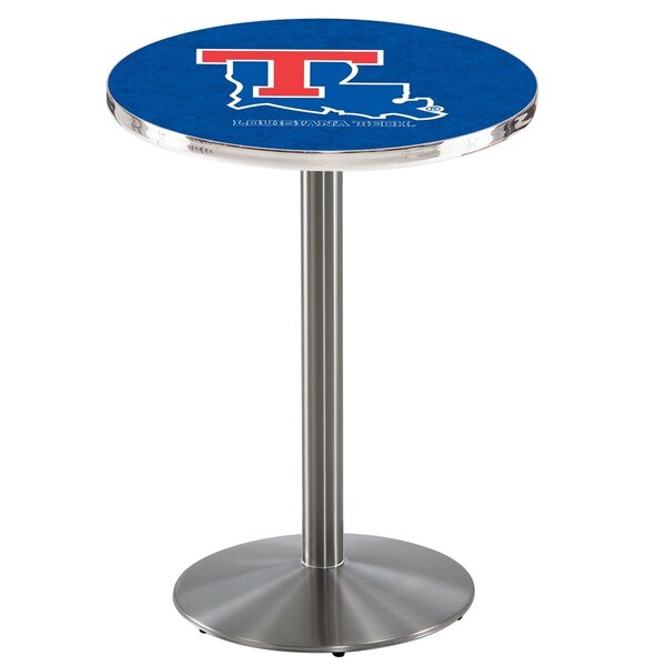 42" Stainless Steel Louisiana Tech Pub Table, 36" dia. Top