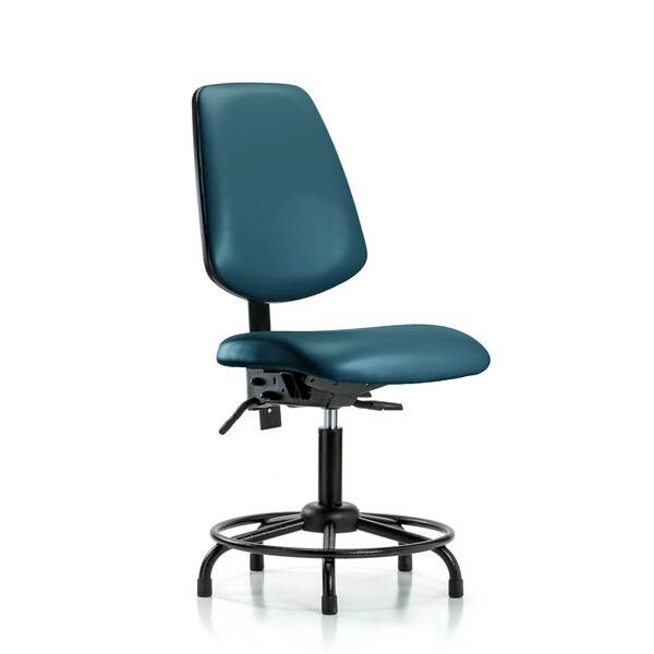 Vinyl Chair, Desk, Round Tube Base, Med Back, Tilt, Glides, Royal