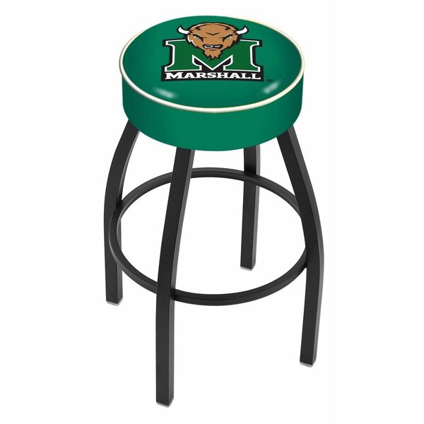 25" 4" Marshall Cushion Seat, Blk Wrinkle Base Swivel Bar Stool