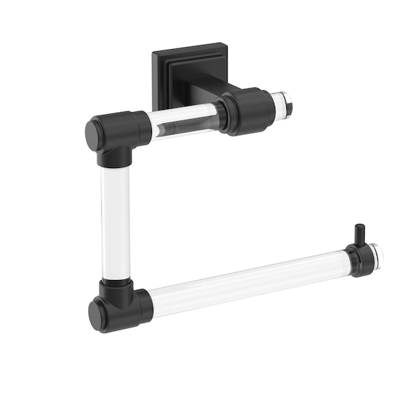 Glacio Clear/Matte Black Contemporary 5-7/16 in 138 mm Length Towel Ring