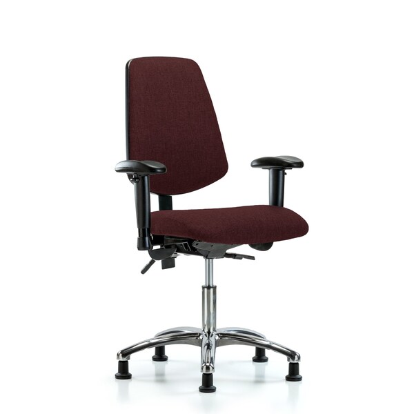 Desk Chair Fab Desk Chair, Med, Bk, Chrm, AA, Glds, Bur, Adjustable Arms, 19" to 24" Height, Fabric