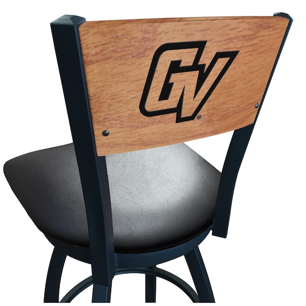 25" Blk Wrinkle Grand Valley State Swivel Bar Stool, Engraved Back