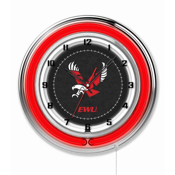 Eastern Washington University Double Neon 19" Clock