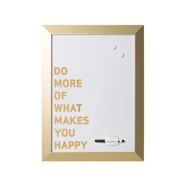 Magnetic Dry-Erase, "Do More" Quote, Gold Metallic Frame, 18" X 24"