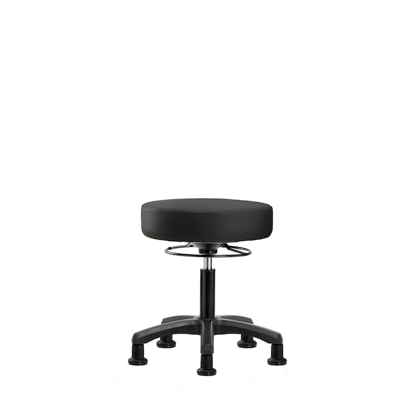 Desk Mini-Stools, Vinyl, Glides, Blk
