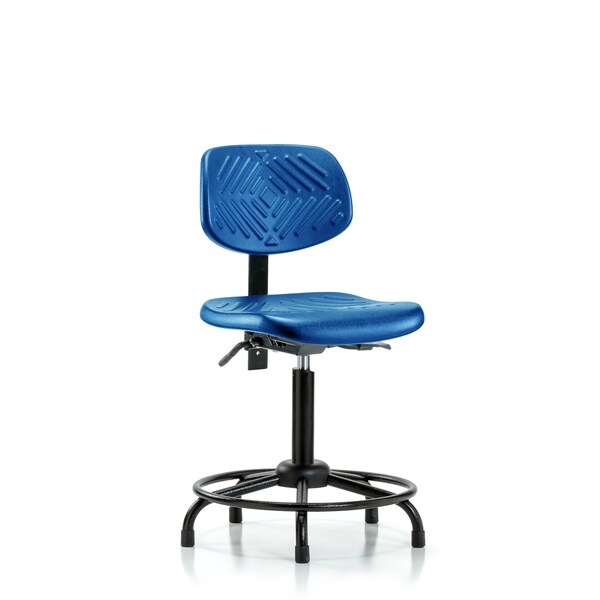 Poly Chair Round Tube Base, Med Bench, Glides, Blue