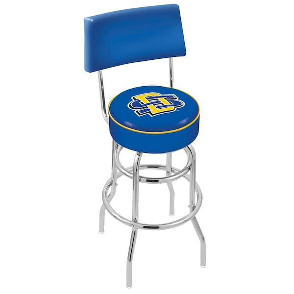 25" Chrome 2-Ring South Dakota State Swivel Bar Stool, Back