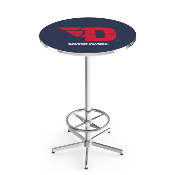 42" Chrome University of Dayton Pub Table, 36" dia. Top