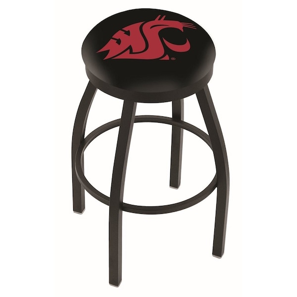 25" Blk Wrinkle Washington State Swivel Bar Stool, Accent Ring