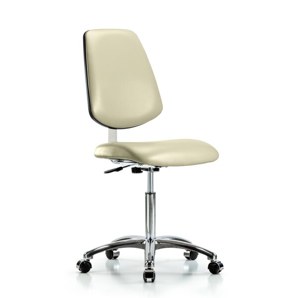 Clean Room Chair 22" to 29" Height, Vinyl, Adobe White