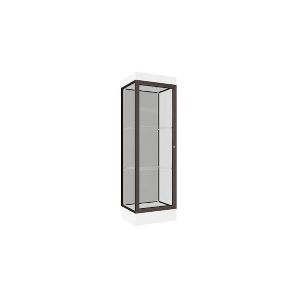 Lighted Floor Display Case 24x76x20, 6" Base, Bronze