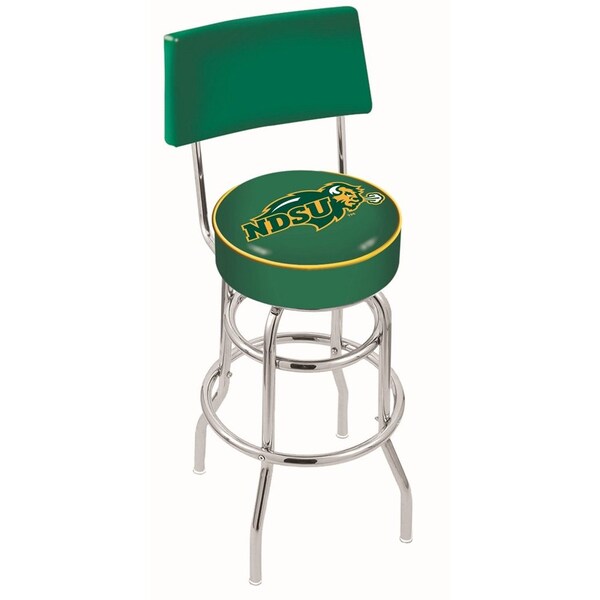 25" Chrome 2-Ring North Dakota State Swivel Bar Stool, Back