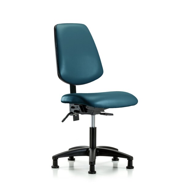 Vinyl Chair, Desk, Med Back, Glides, Royal