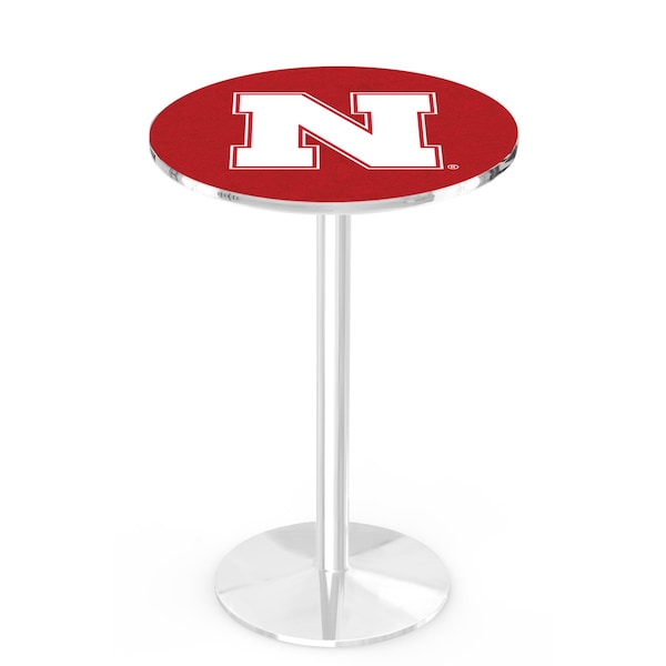 42" Chrome Nebraska Pub Table, 36" dia. Top