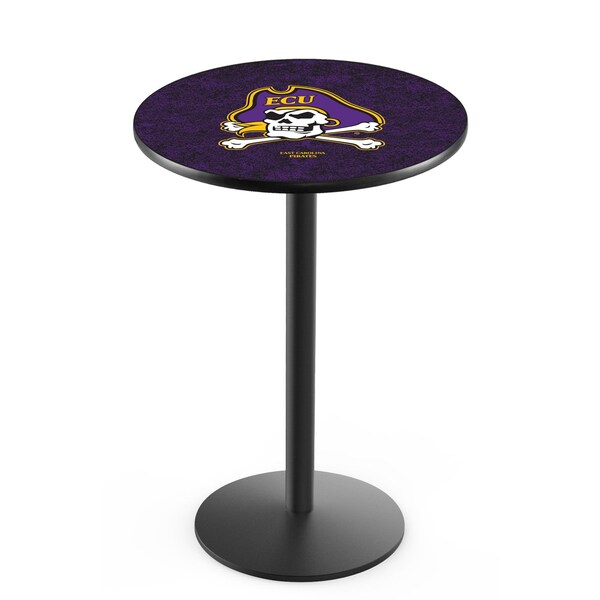 42" Blk Wrinkle East Carolina Pub Table, 36" dia. Top