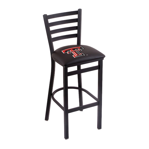 25" Blk Wrinkle Texas Tech Stationary Counter Stool, Ladder Back
