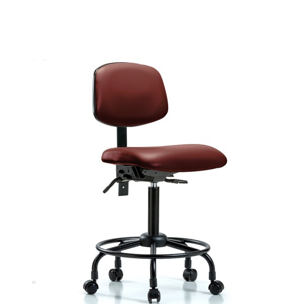 Vinyl Chair, Med Bench, Round Tube Base, Tilt, Casters, Borscht