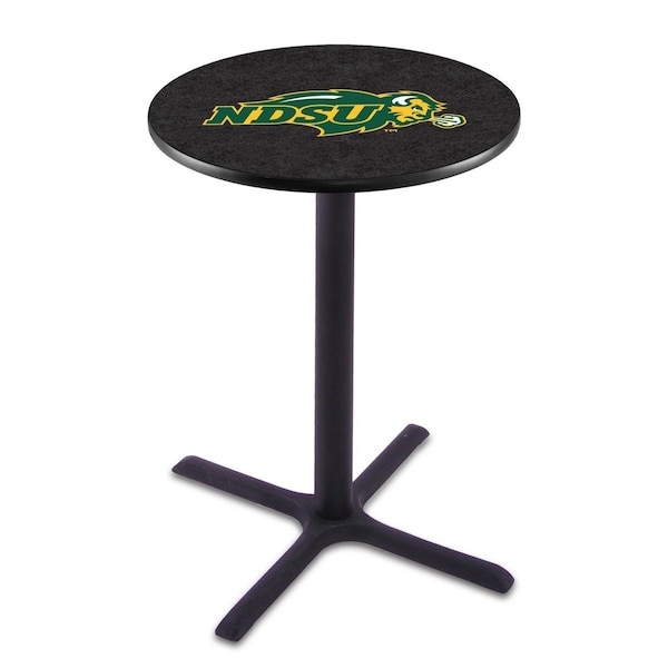 42" Blk Wrinkle North Dakota State Pub Table, 36" dia. Top