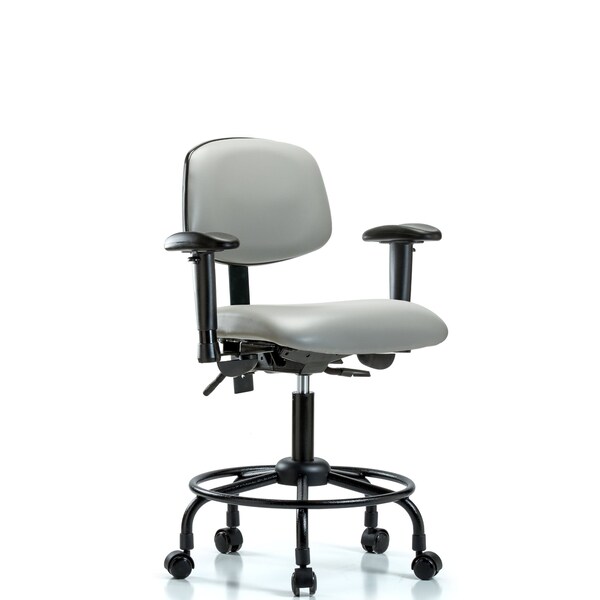Desk Chair Desk Chair, RT AA, Casters Vinyl, Dov, Adjustable Arms, 21" to 26" Height, Vinyl, Dove