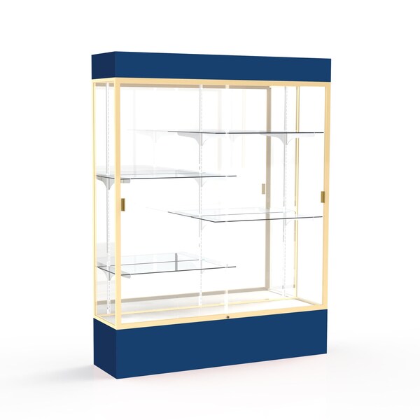 Lighted Floor Display Case 60x80x16, Mirror, Champange