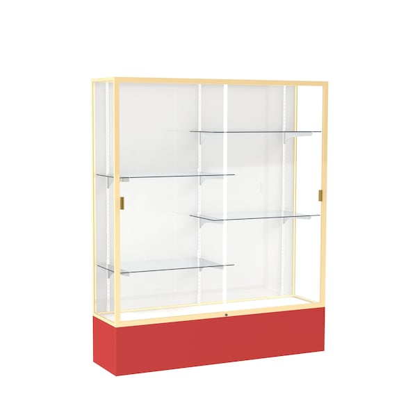 Spirit Floor Display Case 60x72x16, White, Champange