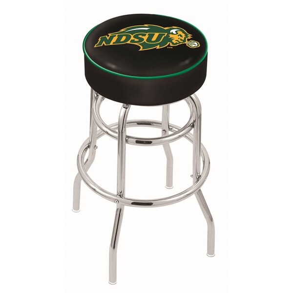 25" North Dakota State Cushion Seat, 2-Ring Chrome Swivel Bar Stool