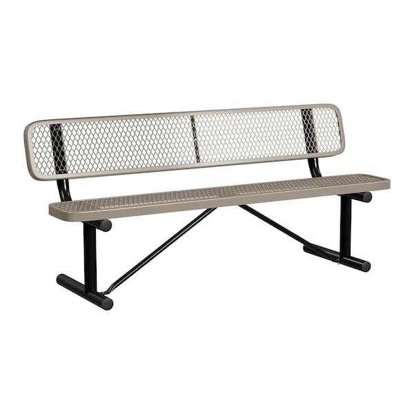 Bench/Back, Portable, 6ft., Beige