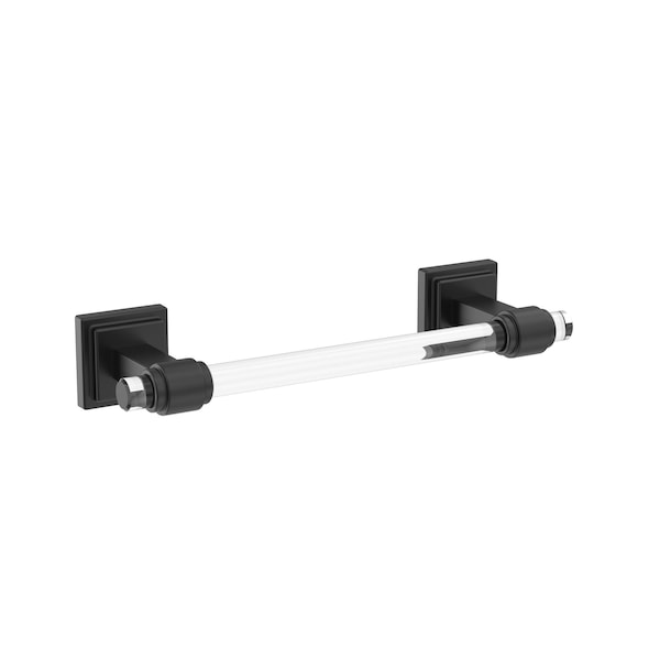 Glacio Clear/Matte Black Contemporary 8 in. 203 mm Towel Bar