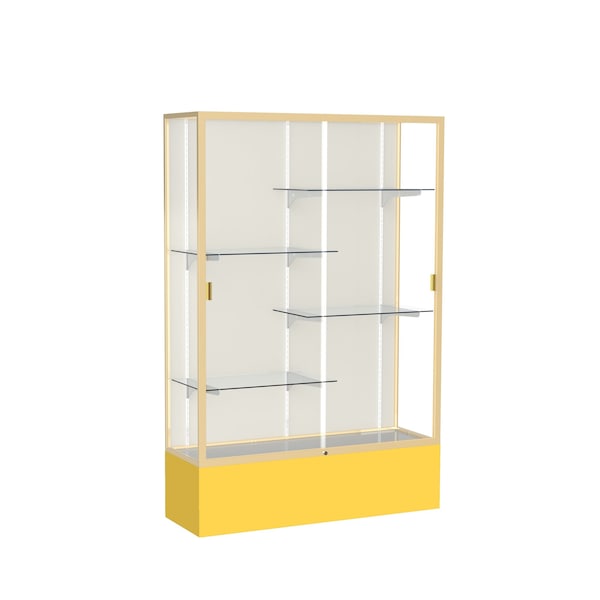 Spirit Floor Display Case 48x72x16, Plaque, Champange