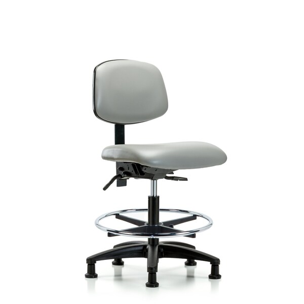 Chair, Vinyl, Med Bench, CF Glides, Dov, No Arms, 22" to 29" Height, Dove