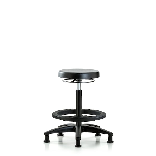 Polyurethane Stool - High Bench Height with Black Foot Ring and Stationary Glides