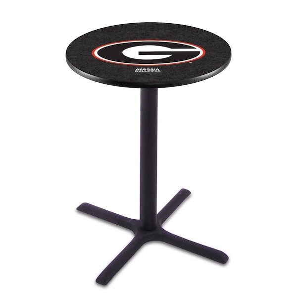 42" Blk Wrinkle Georgia "G" Pub Table, 36" dia. Top