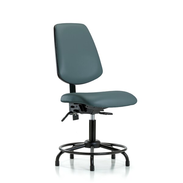 Desk Chair No Arms, 18" to 23" Height, Vinyl, Colonial Blue