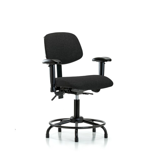 Desk Chair Desk Chair, Fabric, RT AA Glides, Blk, Adjustable Arms, 19" to 24" Height, Fabric, Black