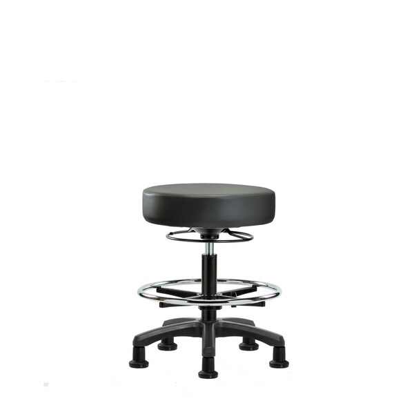 Vinyl Mini-Stool, Med Bench, CF, Glides, Carbon