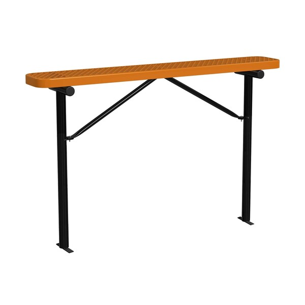 Bench w/o Back, Ingroud Mount, 6ft., Orange