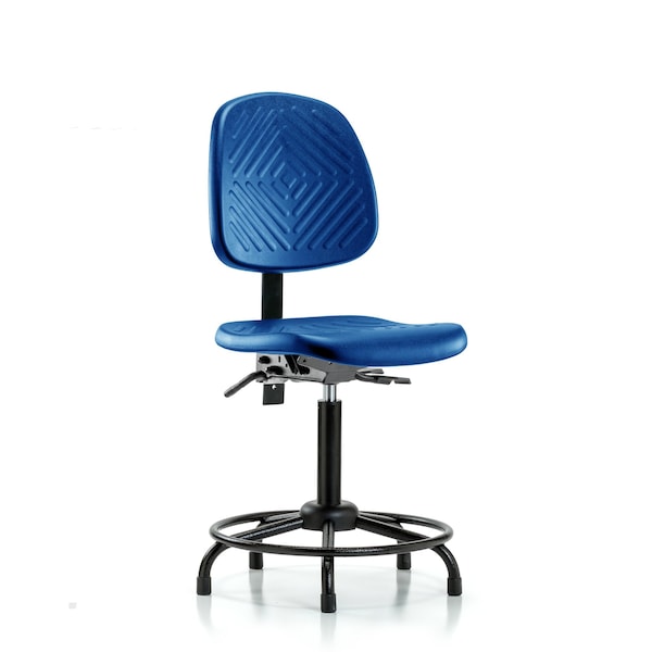 Poly Chair, Round Tube Base, Med Bench, Med Back, Glides, Blue