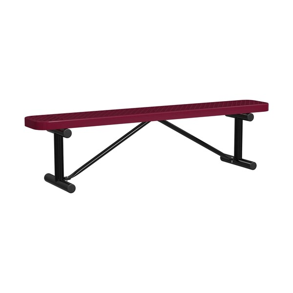 Portable, Bench w/o Back, 6ft., Burgundy