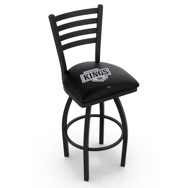 25" Blk Wrinkle Los Angeles Kings Swivel Bar Stool, Ladder Back