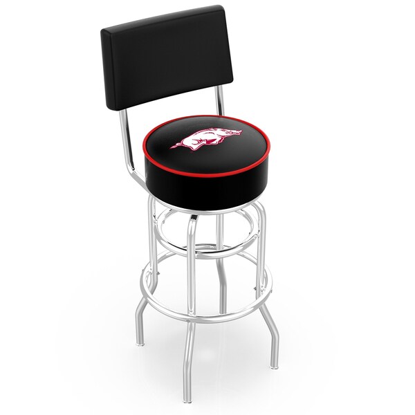 25" Chrome 2-Ring Arkansas Swivel Bar Stool, Back