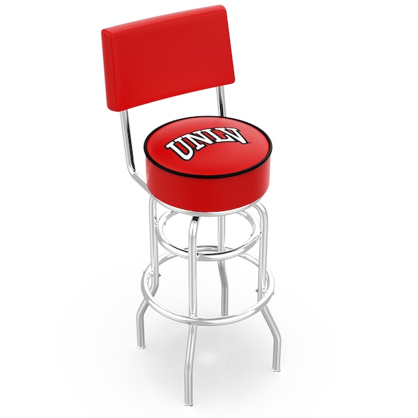 25" Chrome 2-Ring UNLV Swivel Bar Stool, Back