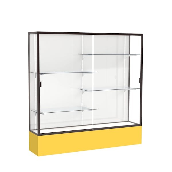 Spirit Floor Display Case 72x72x16, White, Bronze