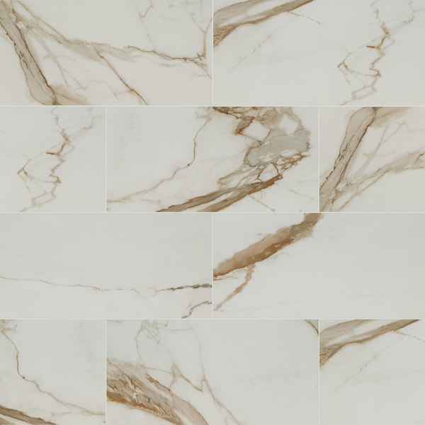 Regallo Calacatta Marbella 24"X48" Polished Porcelain Floor And Wall Tile, PK2