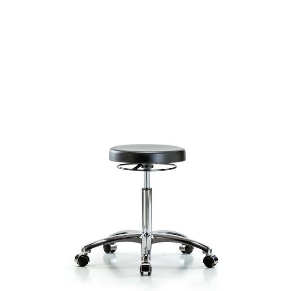 Bench Stool, Med, Chrome, Poly, Casters