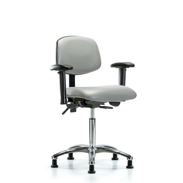 Chair, Vinyl, Med Bench, Chr AA Glides, Dov, 6-Way Adjustable, 22" to 29" Height, Dove