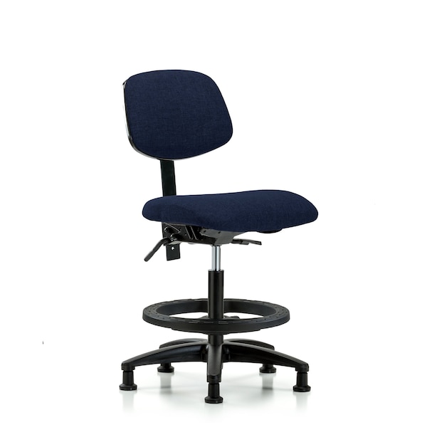 Chair, Fab, Med Bench, Tilt BF Glides, Nav, No Arms, 22" to 29" Height, Dark Blue