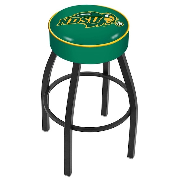 25" North Dakota State Cushion Seat, Blk Wrinkle Base Swivel Bar Stool