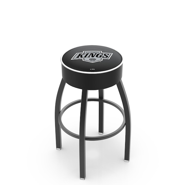 25" Los Angeles Kings Cushion Seat, Blk Wrinkle Base Swivel Bar Stool