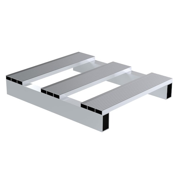 Aluminum Skid, 24 in L, 20 in W, 3.75 H